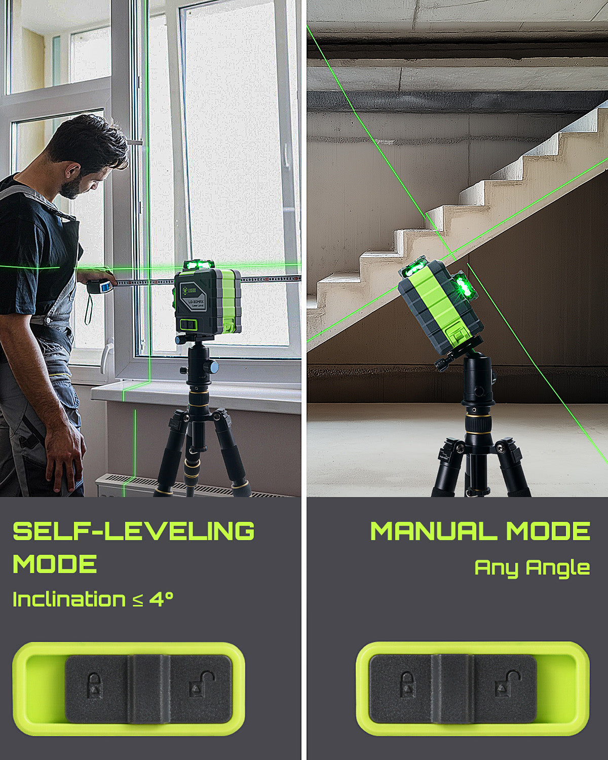 LasGoo 3DMAX Laser Level in use during construction project