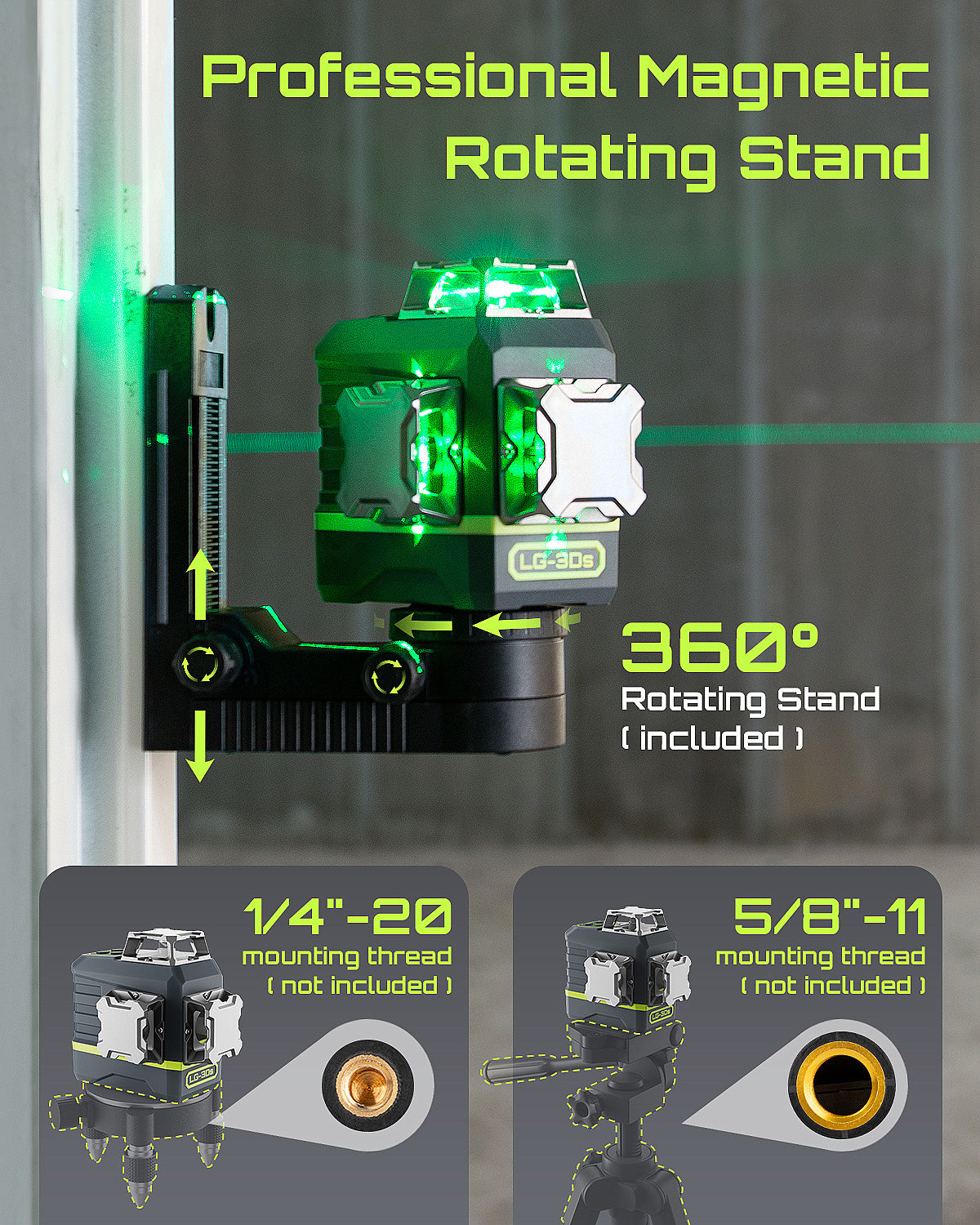 LasGoo LG-3Ds Laser Level 3x360° Self Leveling Laser Green Laser Level