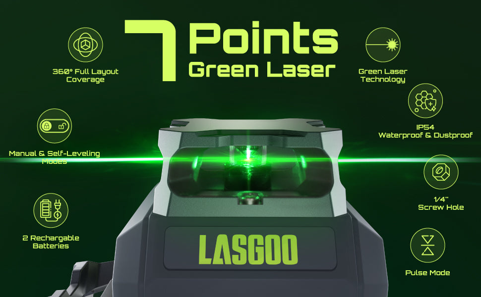 LasGoo LG-3D 3x360° High-Precision Green Line Laser Level – LasGoo Tools